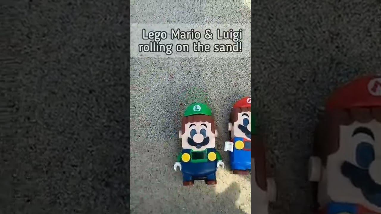Lego Super Mario & Luigi is rolling on the sand! No Peach. Funny video #shorts смотреть онлайн