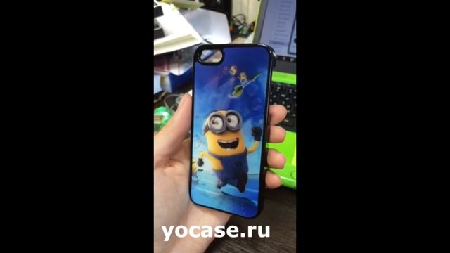 Пластиковый чехол 3D в синих тонах для iPhone 5/5S Миньон смотреть онлайн