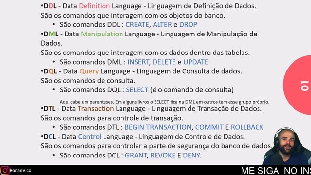 ENTENDA NA PRÁTICA O QUE É DDL,DML,DQL,DTL,DCL E SEUS COMANDOS NO SQL #3 смотреть онлайн