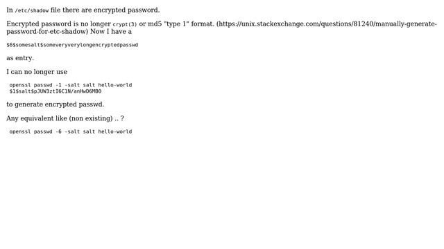 Unix & Linux: /etc/shadow : how to generate $6$ 's encrypted password? (2 Solutions!!) смотреть онлайн