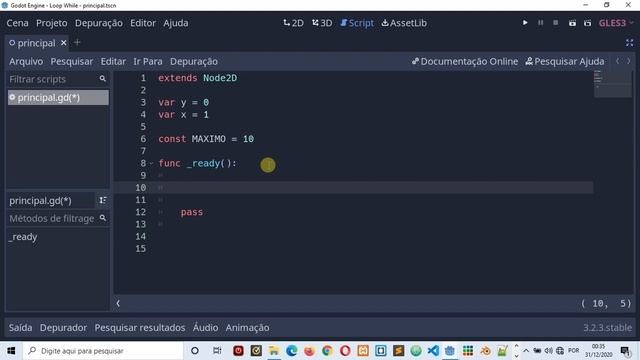 USANDO WHILE GODOT ENGINE CURSO DE DESENVOLVIMENTO DE JOGOS AULA 0068 смотреть онлайн