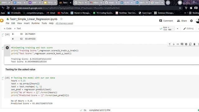 Task1 Simple Linear Regression ipynb Colaboratory Google Chrome 2021 10 08 20 11 38 смотреть онлайн