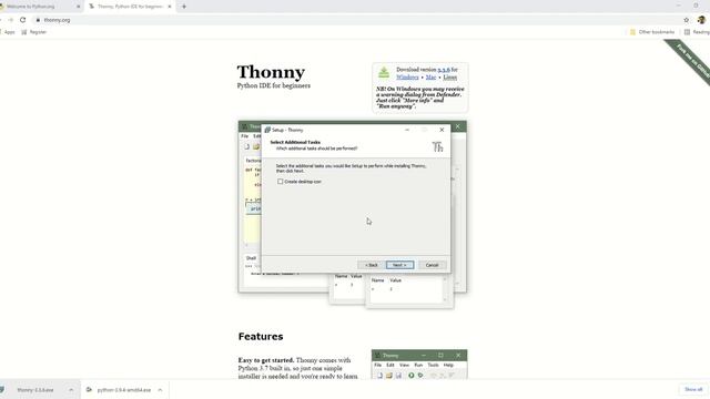 Python For Beginners in 3 Minutes | Install Python Interpreter & Thonny IDE for Windows смотреть онлайн