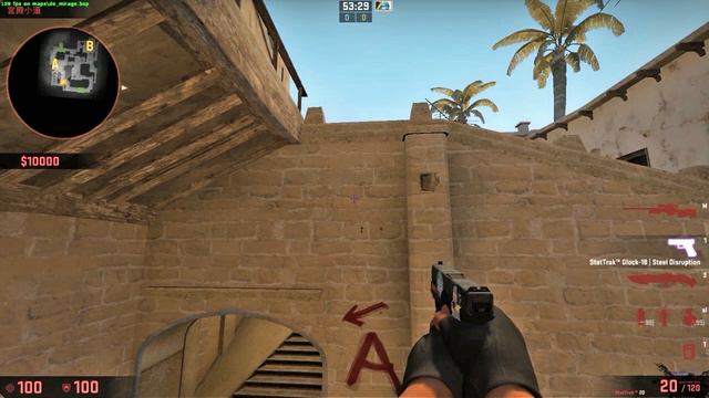 CS:GO Mirage - A Site Smokes смотреть онлайн