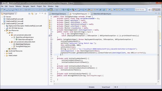 WebSocket Java Swing Sketch App. Tutorial (Tomcat 8 + Java 8) смотреть онлайн