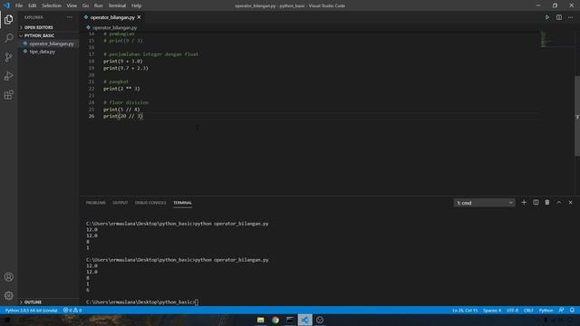 PYTHON BASIC #2 - OPERATOR DAN FUNGSI MATEMATIKA | BAHASA INDONESIA смотреть онлайн