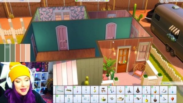 Using a Random PINTEREST COLOR PALETTE To Build a House in The Sims 4 // BUILD CHALLENGE
