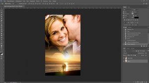 Как соединить две фотографии в фотошопе