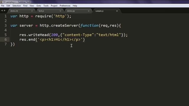 NodeJS Send HTML in Browser смотреть онлайн