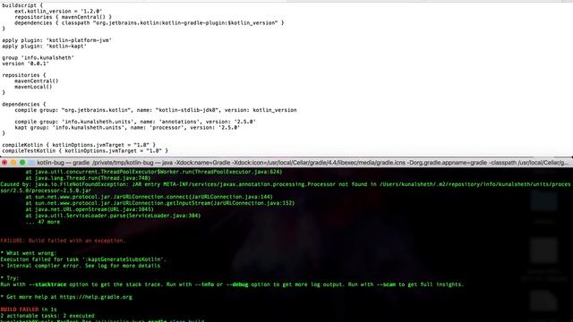 Kotlin/Kapt 1.2.0 & 1.2.10 Bugs — FileNotFoundException + Skipping task ':kaptKotlin' смотреть онлайн