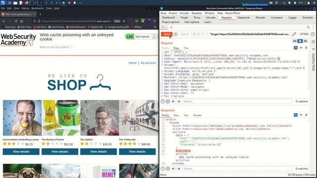 Web Cache Poisoning With An Unkeyed Cookie - Lab#02