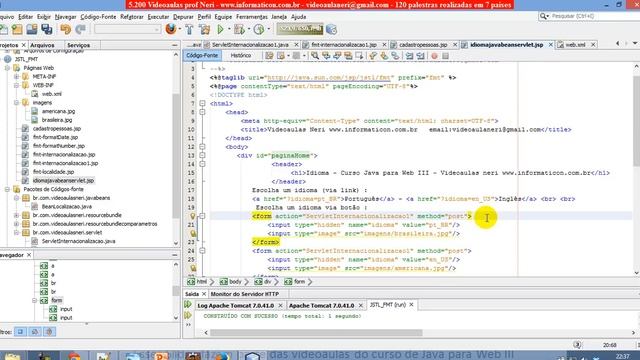 aula 5257 java para web III JSTL fmt requestEncoding charset ISO 8859 1 UTF 8 codificacao de cara смотреть онлайн