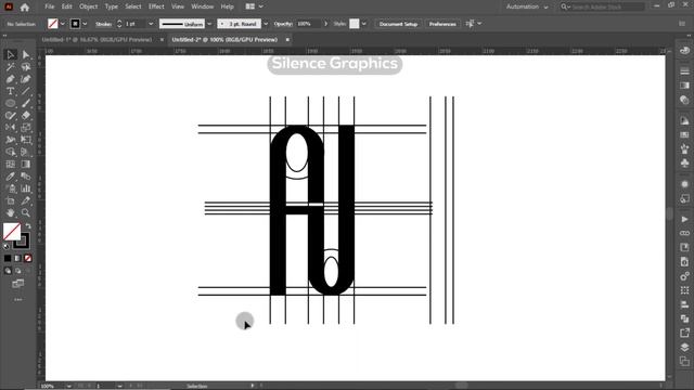 Create (AU) Letter Logo with Grid System I Step by Step Tutorial. смотреть онлайн
