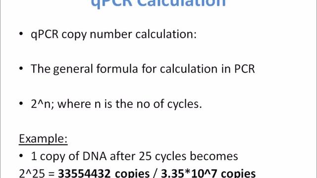 Real Time QPCR  Optimization, Calculating PCR Efficiency
