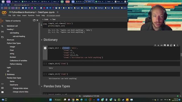 python data basics class 1 part 5 python colab data types coding walkthrough смотреть онлайн