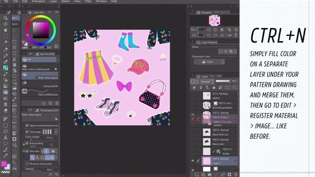 DRAWING SEAMLESS PATTERN WITH CLIP STUDIO PAINT