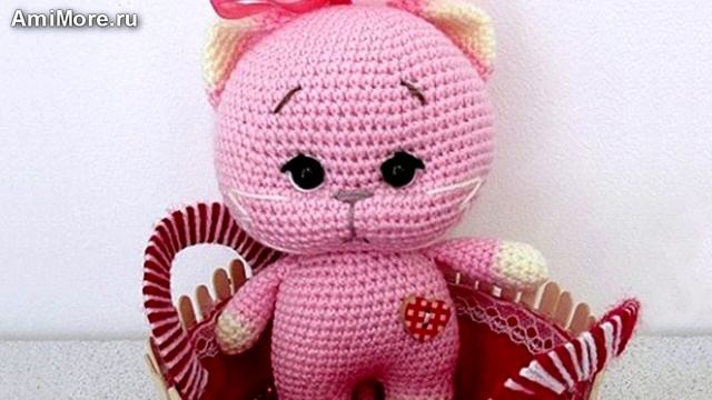 Амигуруми: схема Розовый котёнок. Игрушки вязаные крючком - Free crochet patterns. смотреть онлайн