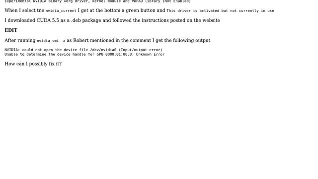 CUDA 5.5 on Ubuntu 12.04 not running on NVidia GF 630M смотреть онлайн
