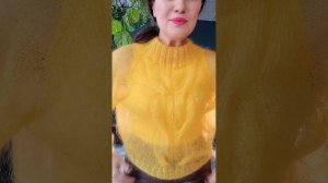 Реглан сверху спицами из мохера