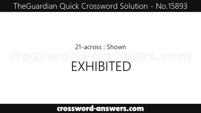 The Guardian Quick Crossword Answers for #15893 смотреть онлайн