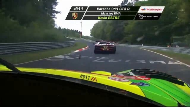 2023 24 Hours of Nürburgring #911 Manthey Racing onboard start until kevin estre crash смотреть онлайн