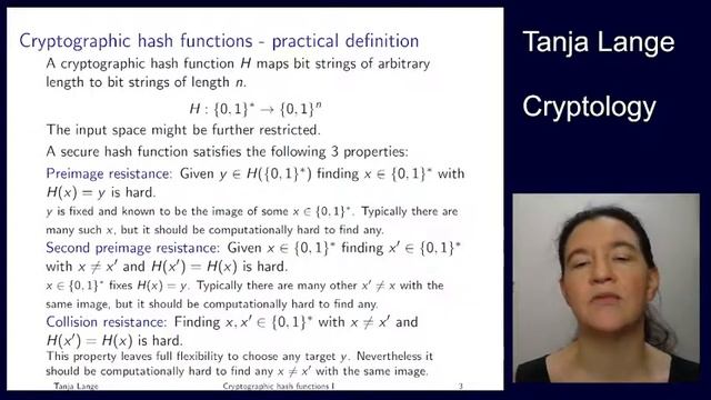 Cryptographic hash functions I - Practical aspects and generic hardness смотреть онлайн