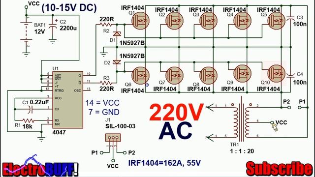 3000Watt CD4047 Power Inverter 12V To 220V