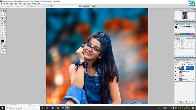 Photoshop 7.0 - Background Change and Photo Face Retouch tutorial 2022 смотреть онлайн