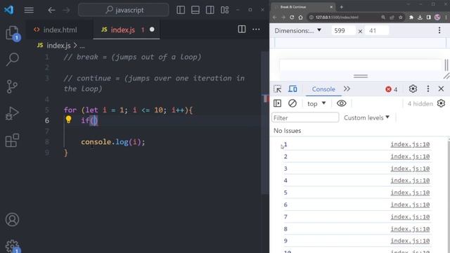 Break & Continue Statement in JavaScript | JavaScript Tutorial | #16 смотреть онлайн
