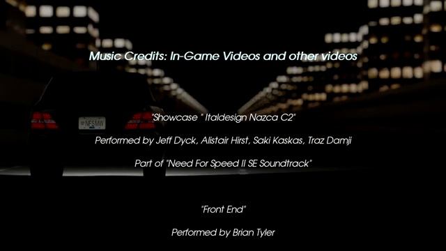 NFSMW Cloudy: Credits