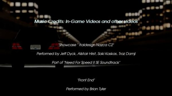 NFSMW Cloudy: Credits