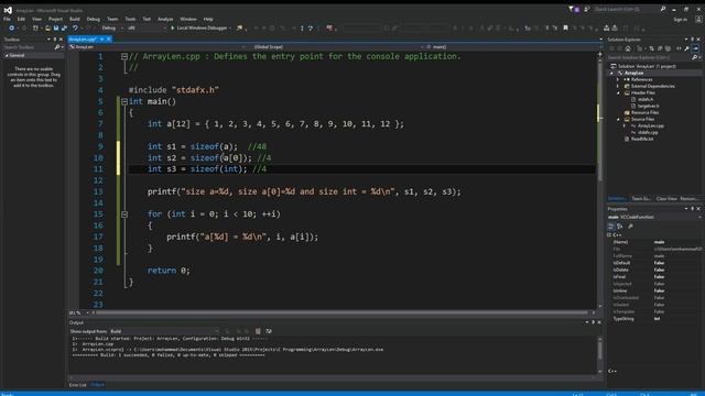 How to determine or get array length (size) in C/C++ смотреть онлайн