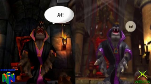 Conker Comparison (N64/Xbox) Game Over (60fps)