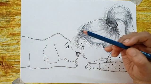 Daily challenge #122/ Girl and Dog Love/ Pencil drawing смотреть онлайн