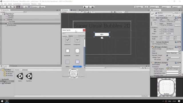 [5. Создание главного меню (текст, кнопки)] - Разработка простой 2D игры в Unity3D смотреть онлайн
