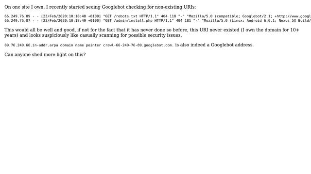 Webmasters: Why does Googlebot attempt to crawl /admin/install.php? смотреть онлайн