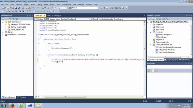 How to Bind OLEDB dataset Using DataGridView смотреть онлайн