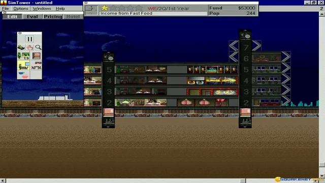 SimTower gameplay (PC Game, 1994) смотреть онлайн