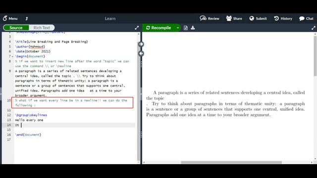 Learn Latex : Line Breaking and Page Breaking смотреть онлайн