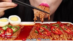 mukbangers eating enoki mushroom | ASMR Compilation