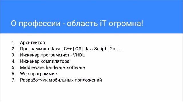 Тренинг по Основам программирования от IT Академии 27.04.2017 смотреть онлайн