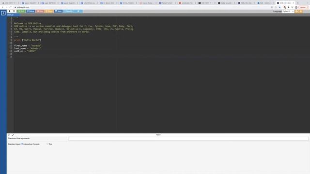 Python | Online Compiler | Write, Compile & Run Programs