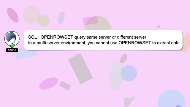 SQL : OPENROWSET query same server or different server смотреть онлайн