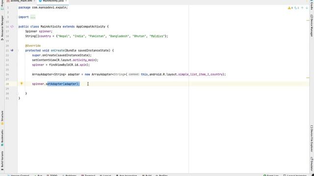 spinner Country select option in android studio смотреть онлайн