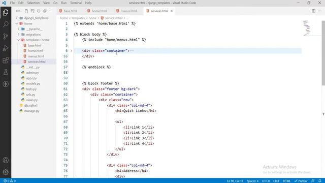 Django Template Inheritance using extends and include template tags смотреть онлайн
