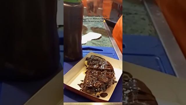 yummy waffle with ice cream #icecream #karachi #fun