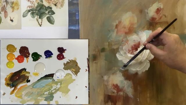 How to Paint White Roses- How to paint roses смотреть онлайн