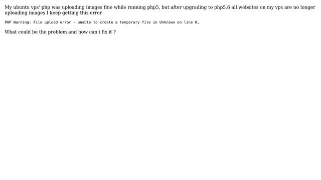 PHP Warning: File upload error - unable to create a temporary file in Unknown on line 0 смотреть онлайн