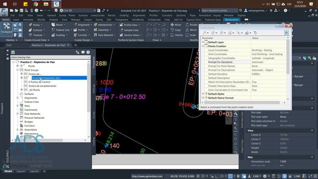 Creación de Puntos Cogo sobre alineamiento a partir de Punto Base (Est. 0+000) en Civil 3D 2021 смотреть онлайн