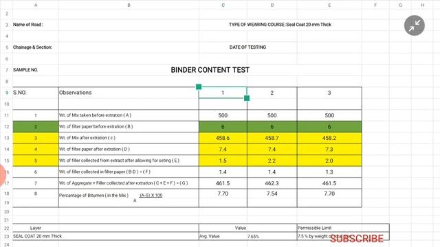 Excel Sheet For Binder Content Test | Bitumen Content Test смотреть онлайн